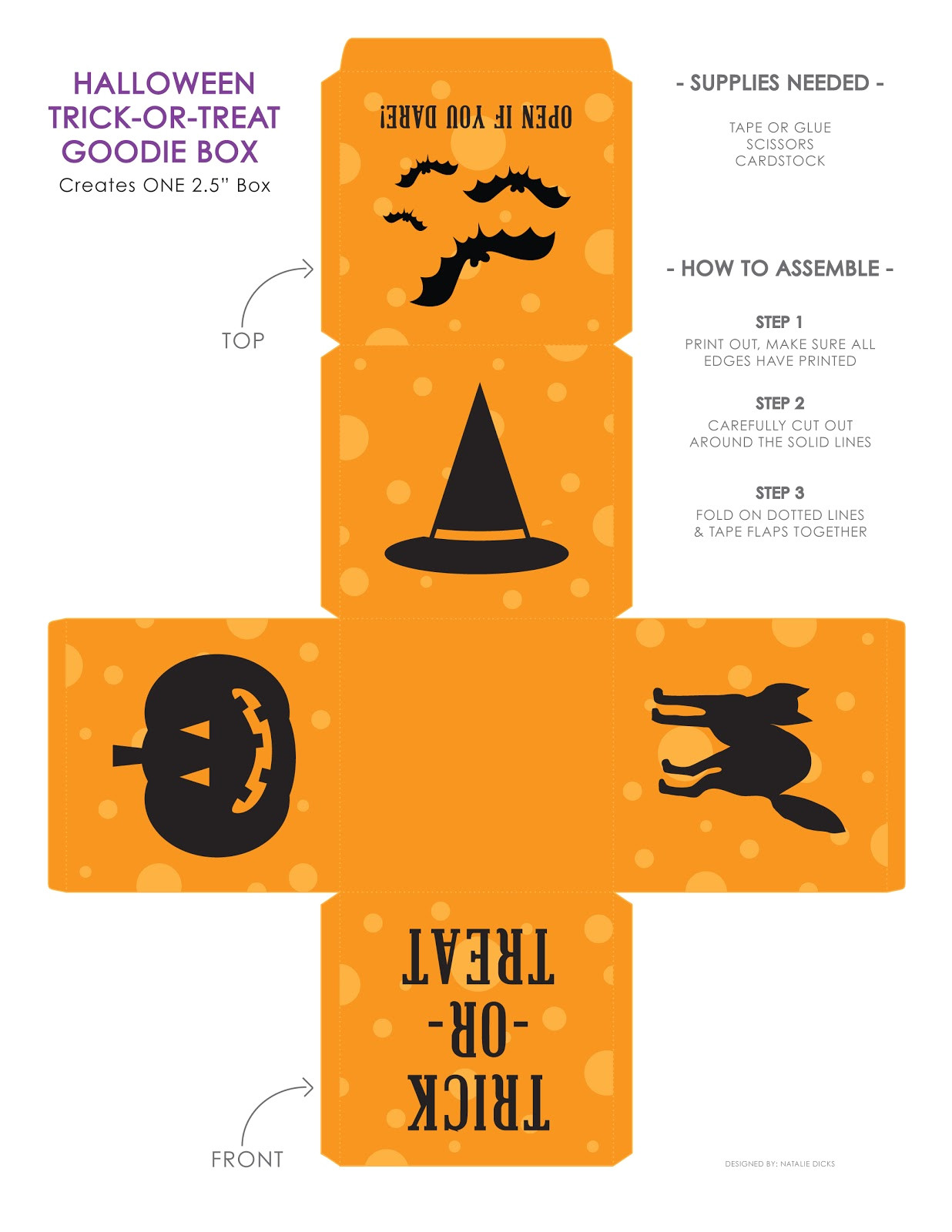 Halloween Treat Boxes Templates Halloween Goodie Box Life Made Simple