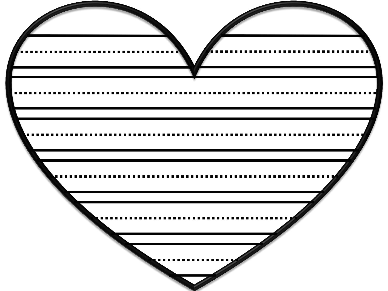 heart shaped writing template