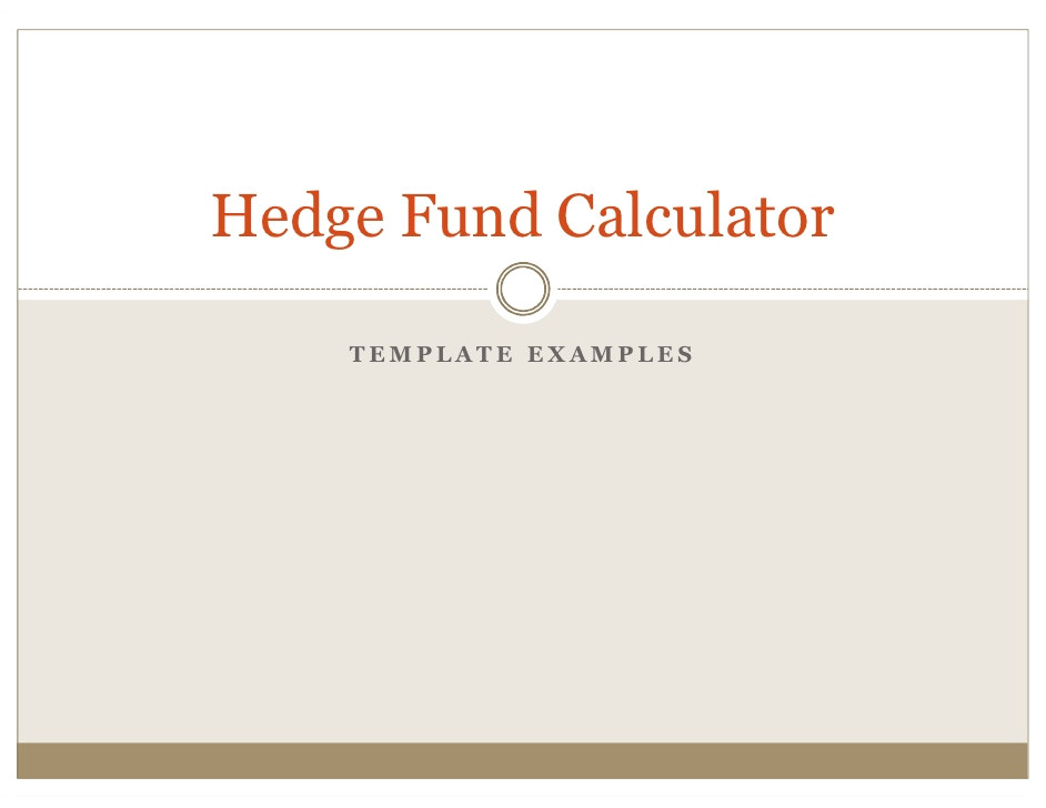 hedge fund tearsheets created by the hedge fund calculator