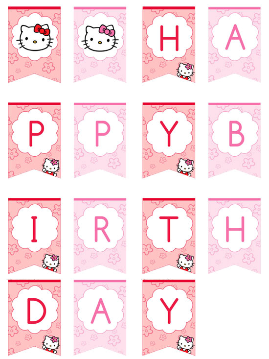 Hello Kitty Birthday Banner Template Free Hello Kitty Happy Birthday Banner Printable Treats Com