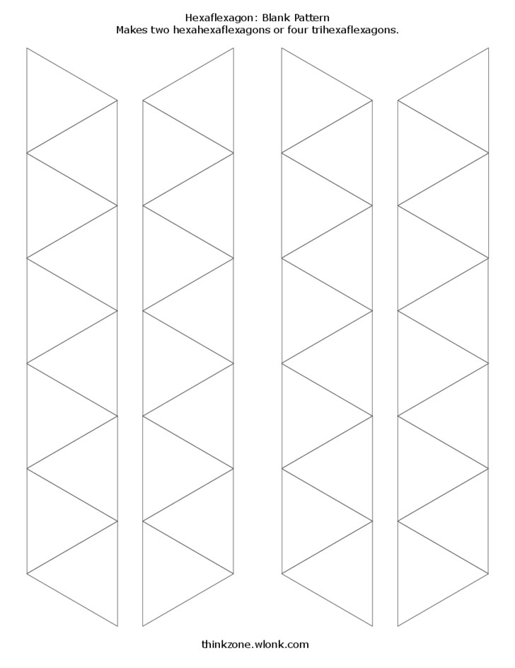 free blank and decorated hexahexaflexagon template