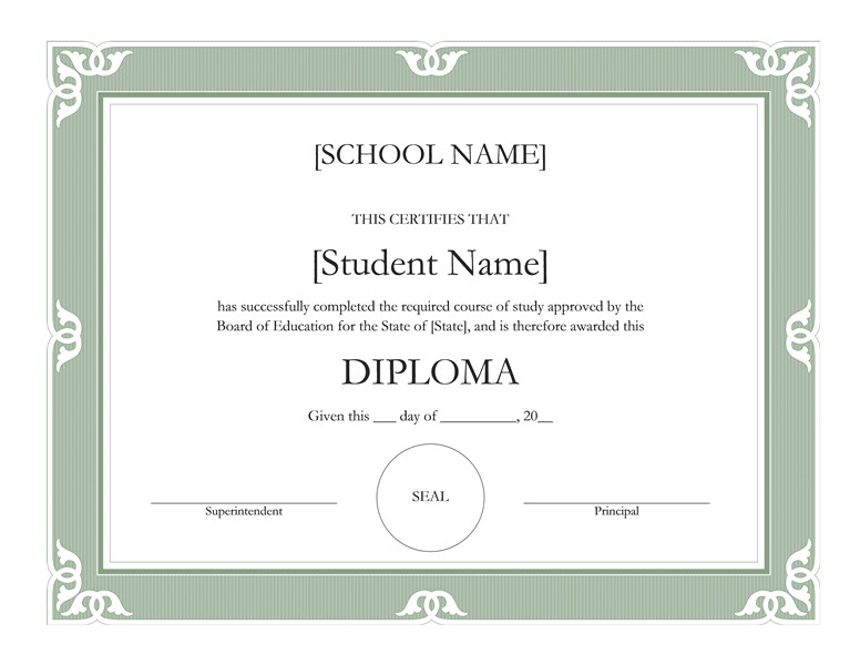 High School Diploma Certificate Fancy Design Templates Templates Certificates Fancy High School Diploma