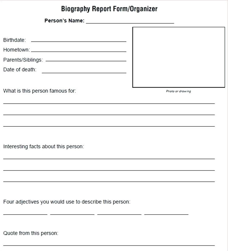 biography report template historical examples