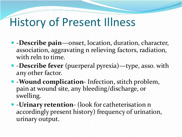 history of present illness template