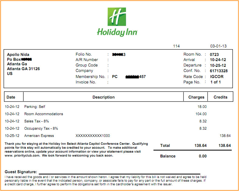 Holiday Inn Receipt Template 10 Hotel Receipt Template Invoice Template Download