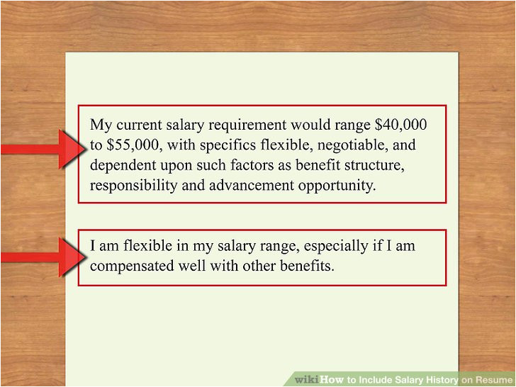 include salary history on resume