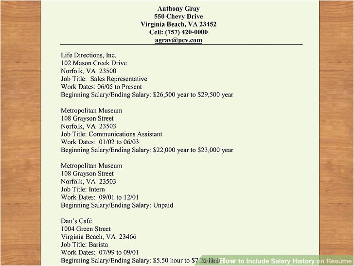How Do You Include Salary History In A Cover Letter How to Include Salary History On Resume 11 Steps with