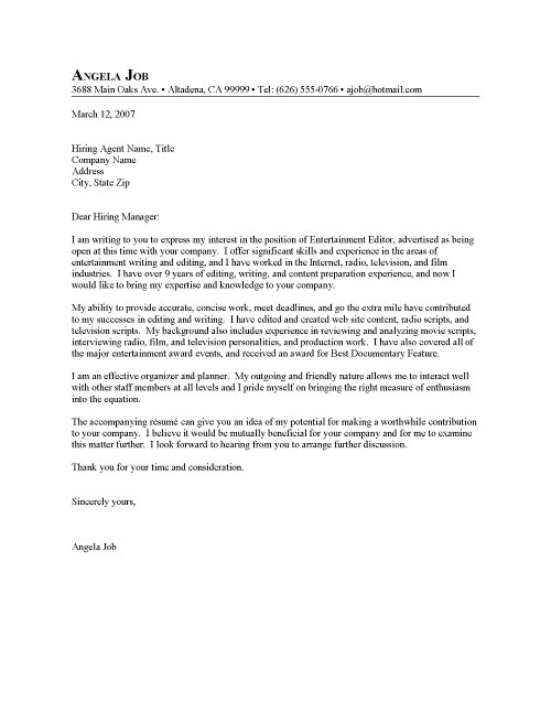 How Should A Cover Letter Be Written Cover Letter Written In Essay Style