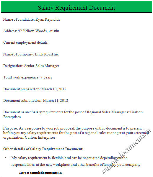 how to include salary requirements in a cover letter