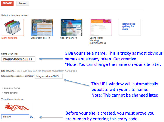 how to change template on google sites