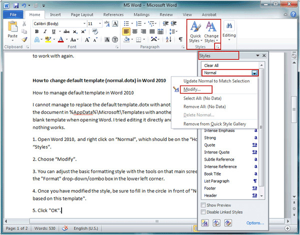 How to Change the Template In Word How to Change Default Template In Word 2007 2010