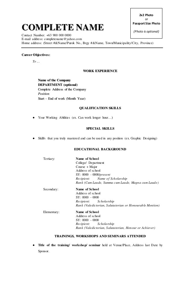 How to Complete A Cover Letter for A Resume Resume format