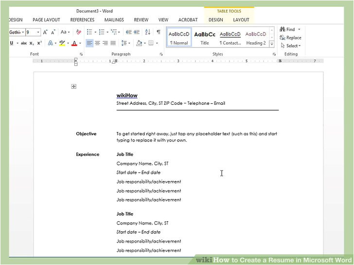 How to Create A Cv Template In Word How to Create A Resume In Microsoft Word with 3 Sample