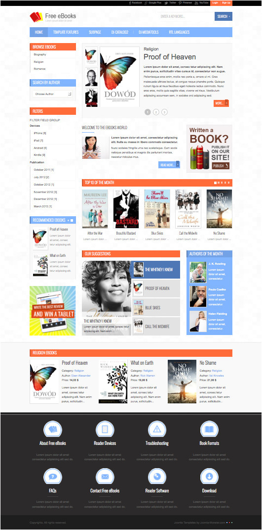 jm free ebooks joomla template create downloadable products site
