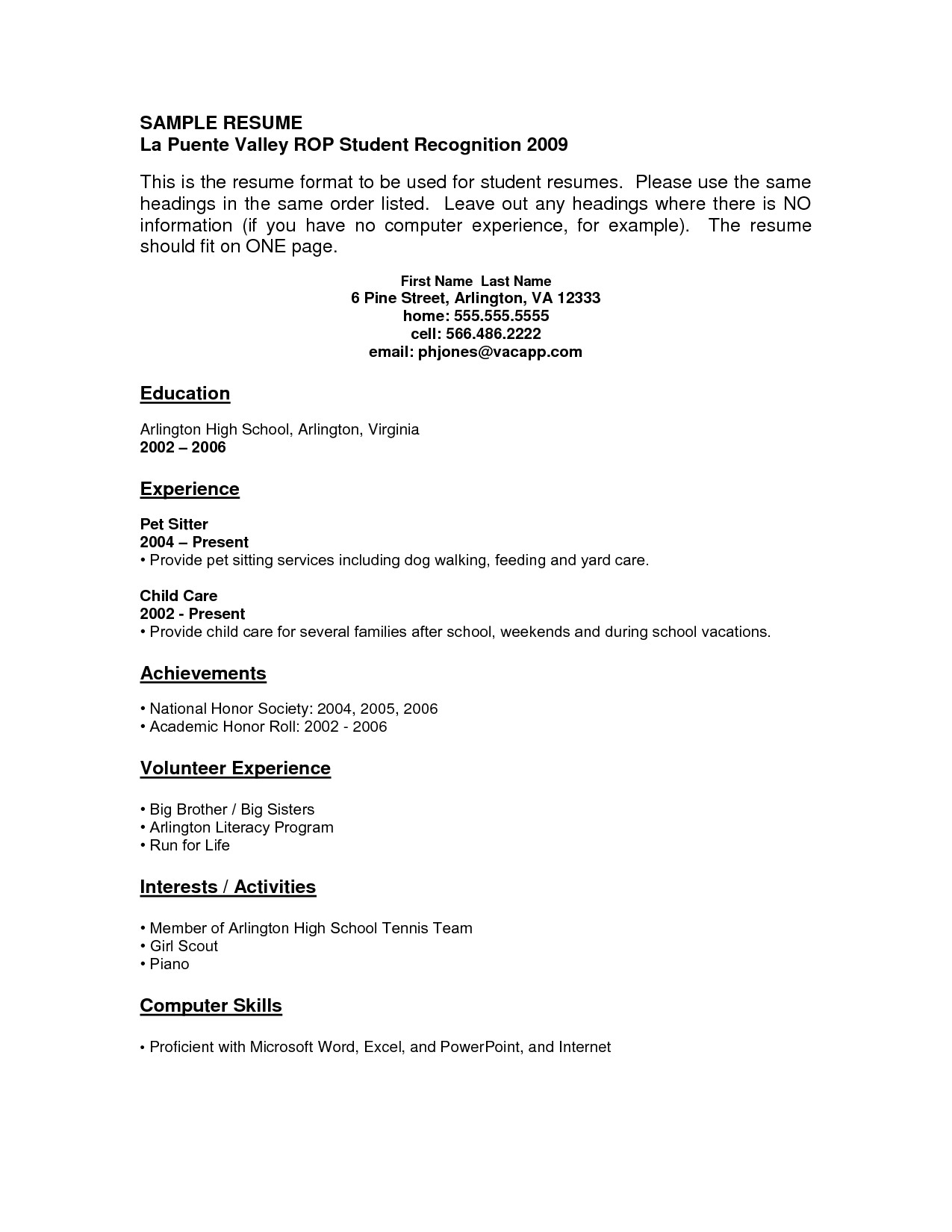 resume for highschool students with no experience work samples examples high school template
