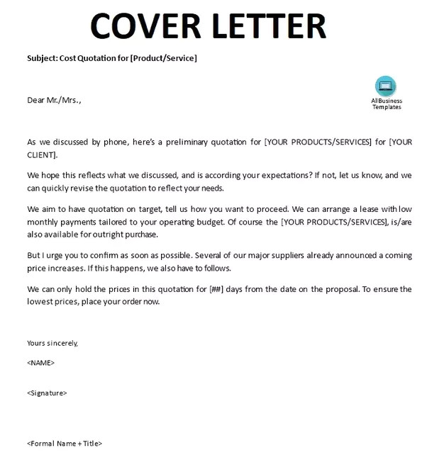 what is the purpose of a cover letter