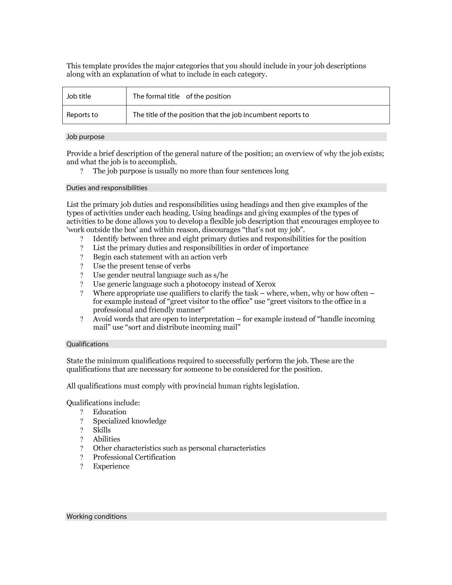 How to Create Job Description Template 47 Job Description Templates Examples Template Lab