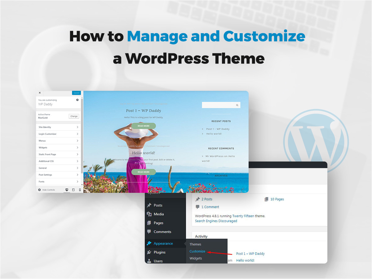 how to manage and customize a theme