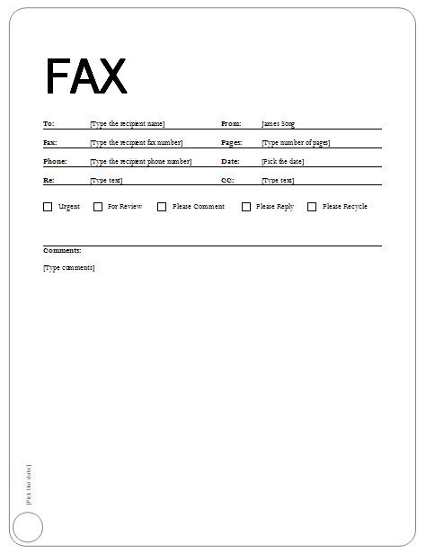 4 free fax cover letter