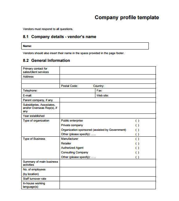 company profile sample