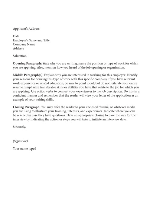 cover letter examples for students
