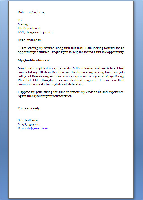 how to make cover letter for resume