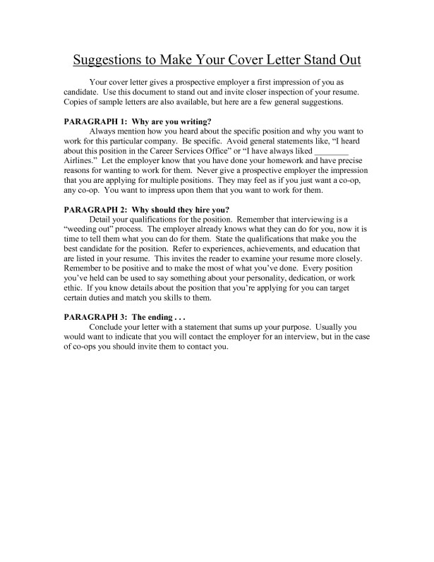 How to Make My Cover Letter Stand Out How to Make Your Cover Letter Stand Out Project Scope