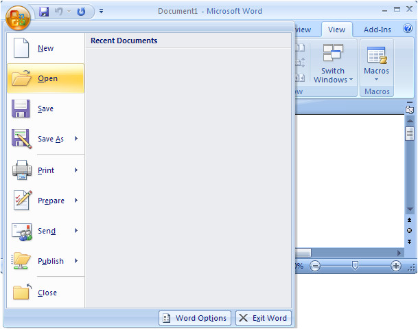 How to Open A Template In Word 2007 Ms Word 2007 Open A Template