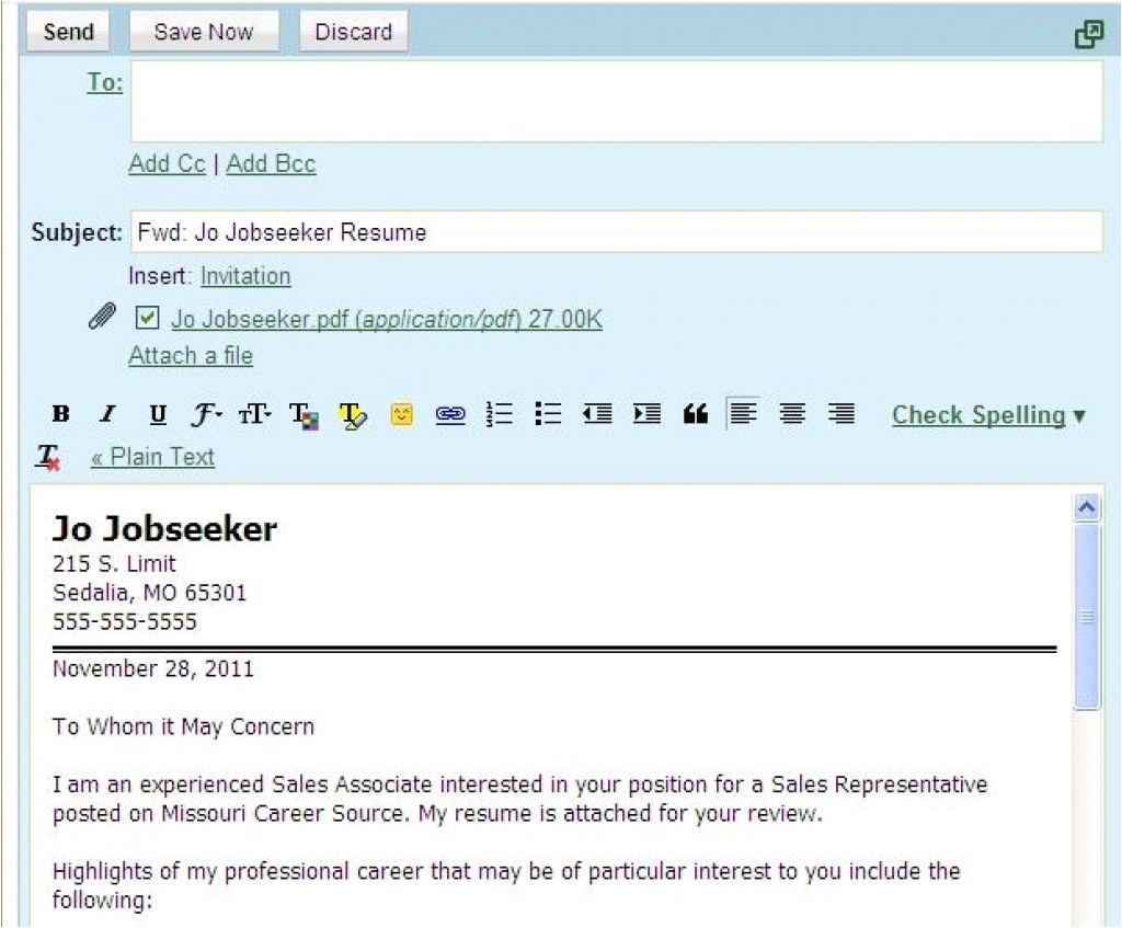 How to Send A Cv and Cover Letter by Email Sample Email Letter Etiquette with attachments Perfect