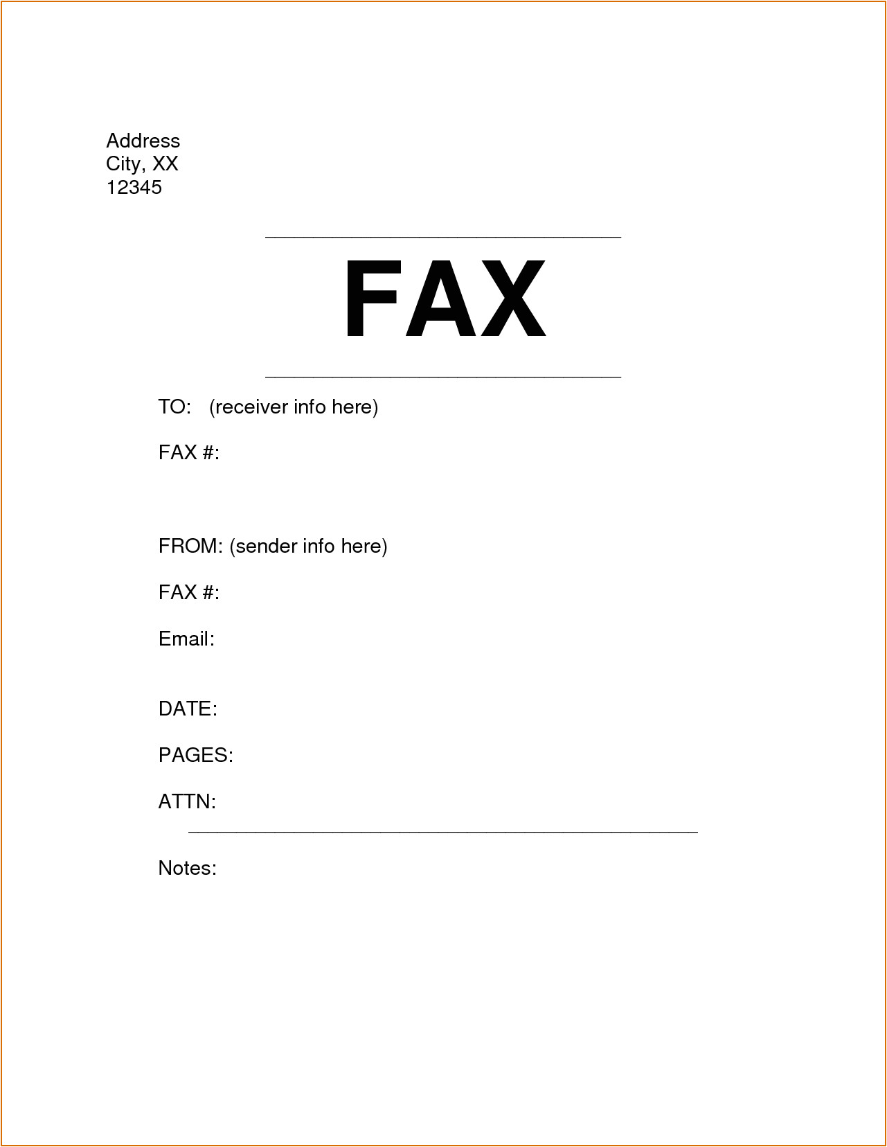 6 fax cover sheet format