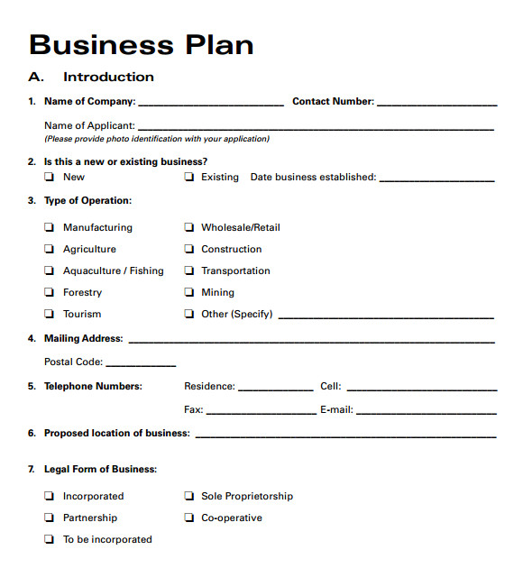 business plan templates free 1574
