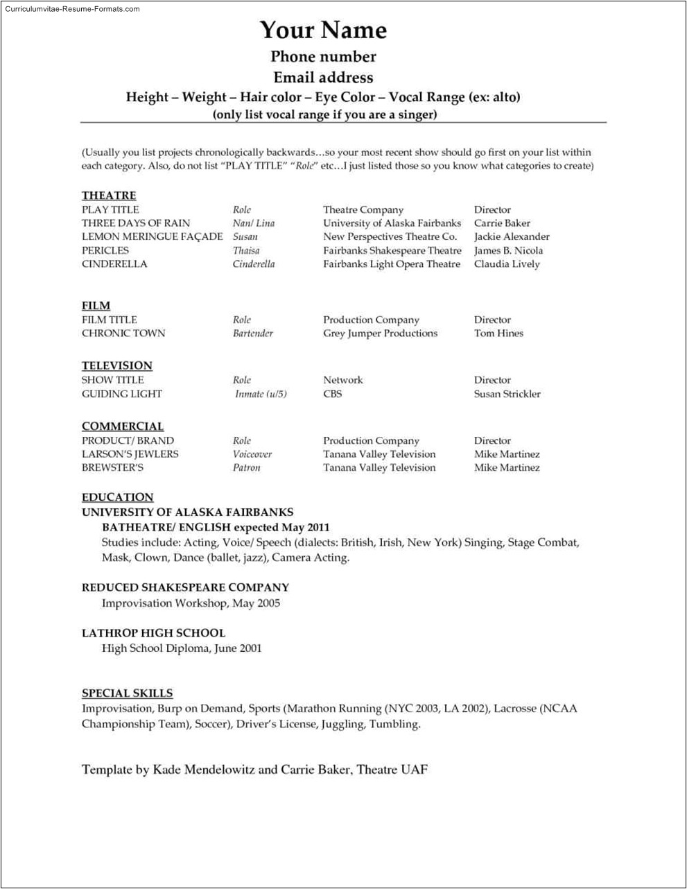 microsoft word 2010 resume template