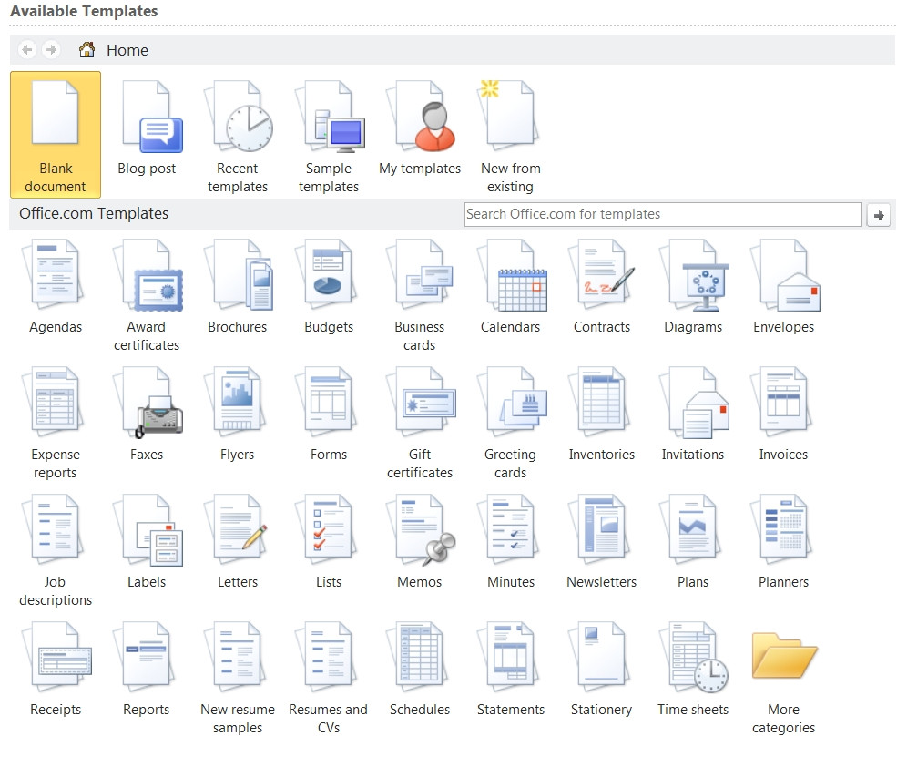 ms word 2010 all the templates you need and then some