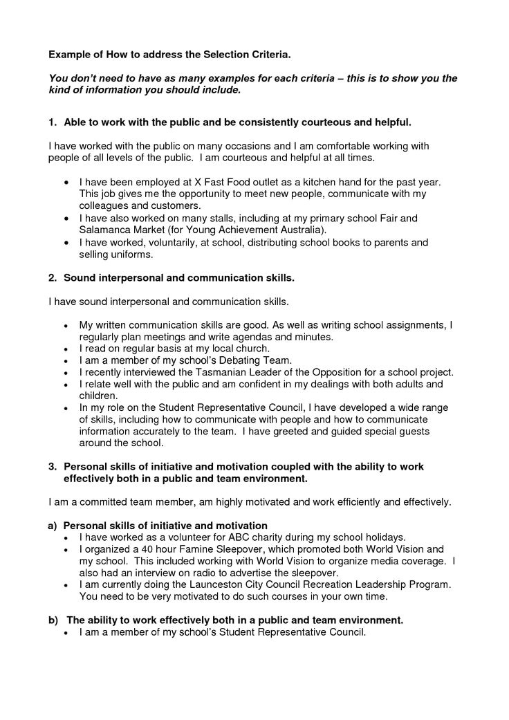 How to Write A Cover Letter Addressing Selection Criteria 36 Best Selection Criteria Images On Pinterest Gym