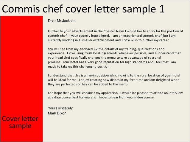 commis chef cover letter