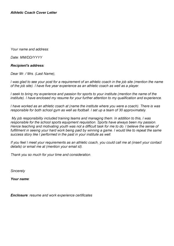cover letter for coaching position