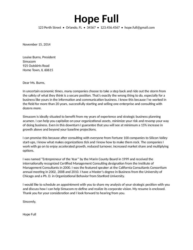 How to Write A Cover Letter for Consulting Consulting Cover Letter Project Scope Template