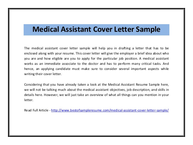 medical assistant cover letter sample pdf