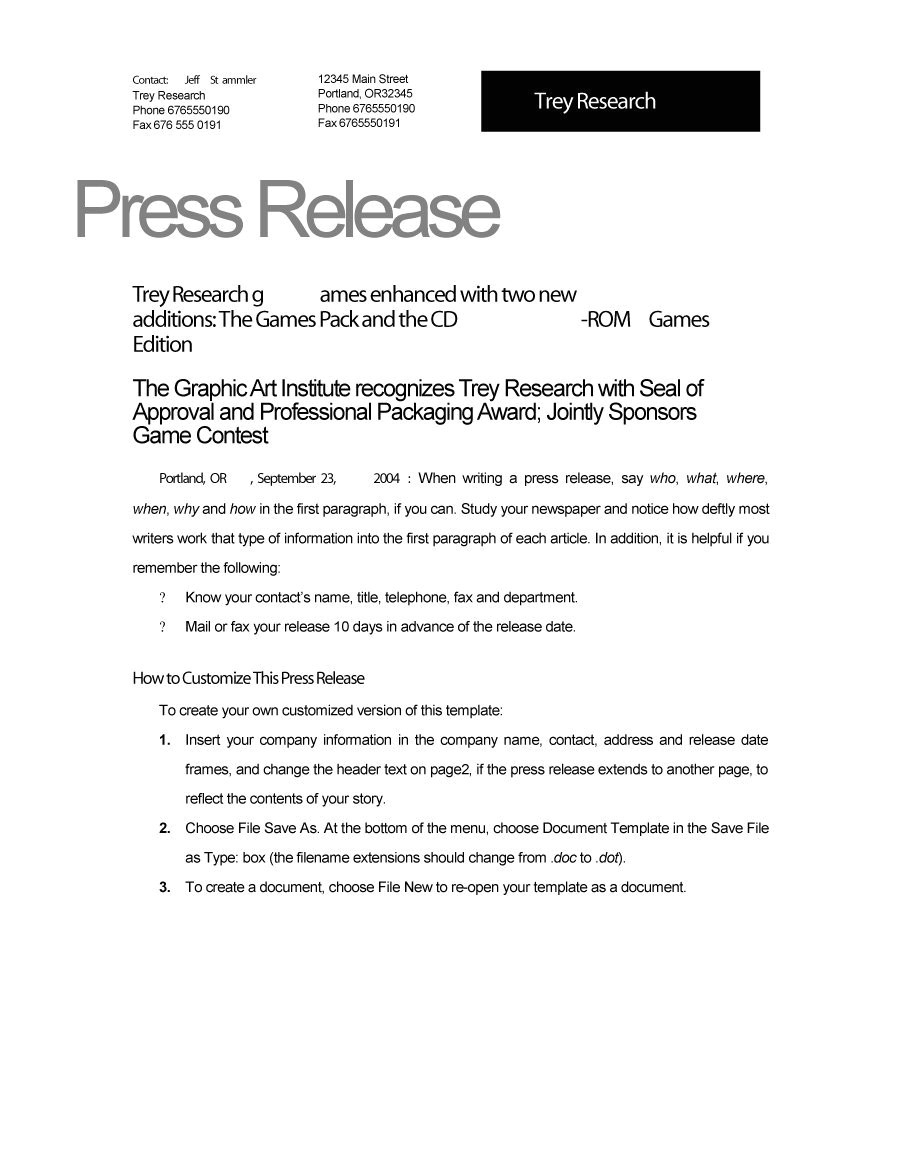 How to Write A Good Press Release Template 46 Press Release format Templates Examples Samples