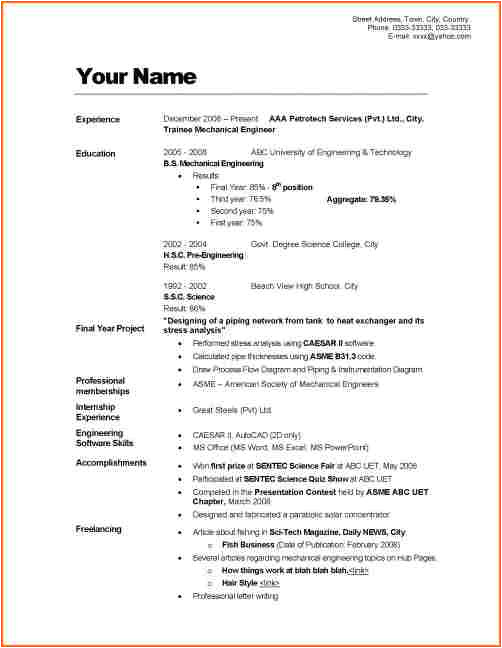 10 write simple resume sample