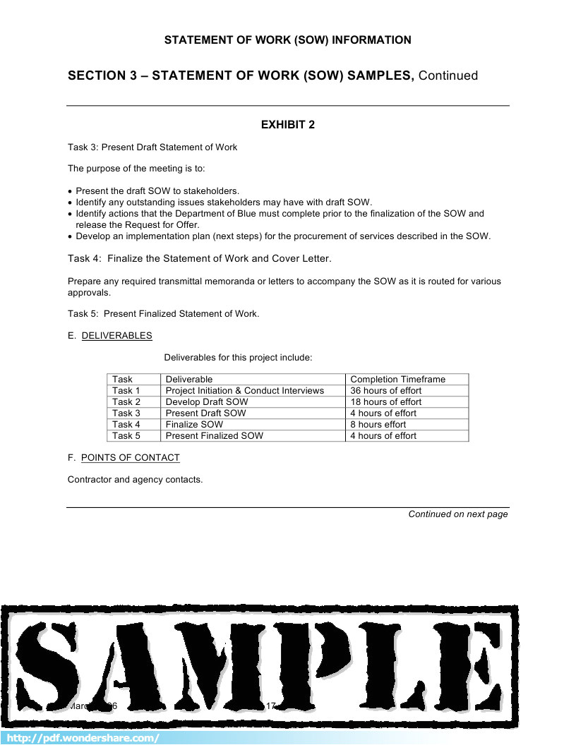 statement of work pdf template download