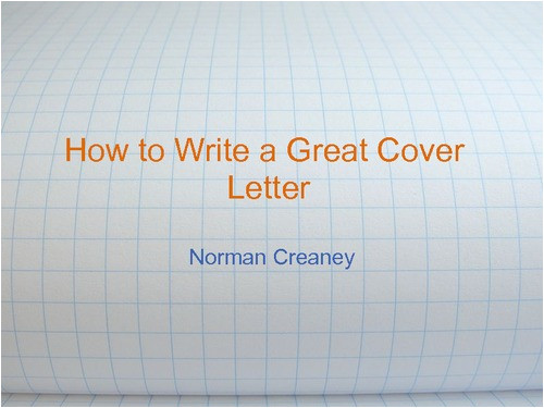 how to write a great cover letter