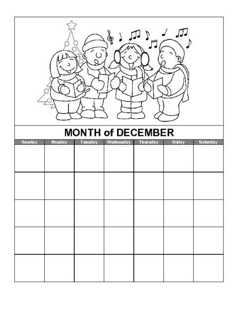 december calendar template