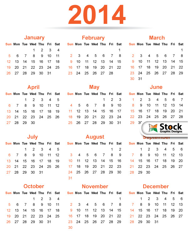 free calendar template 2014