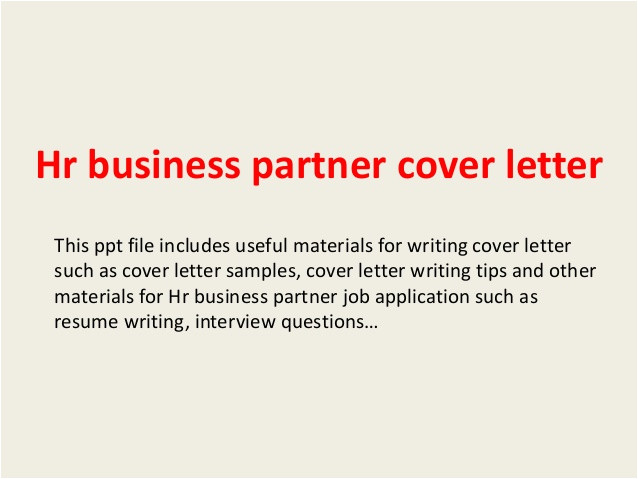 hr business partner cover letter
