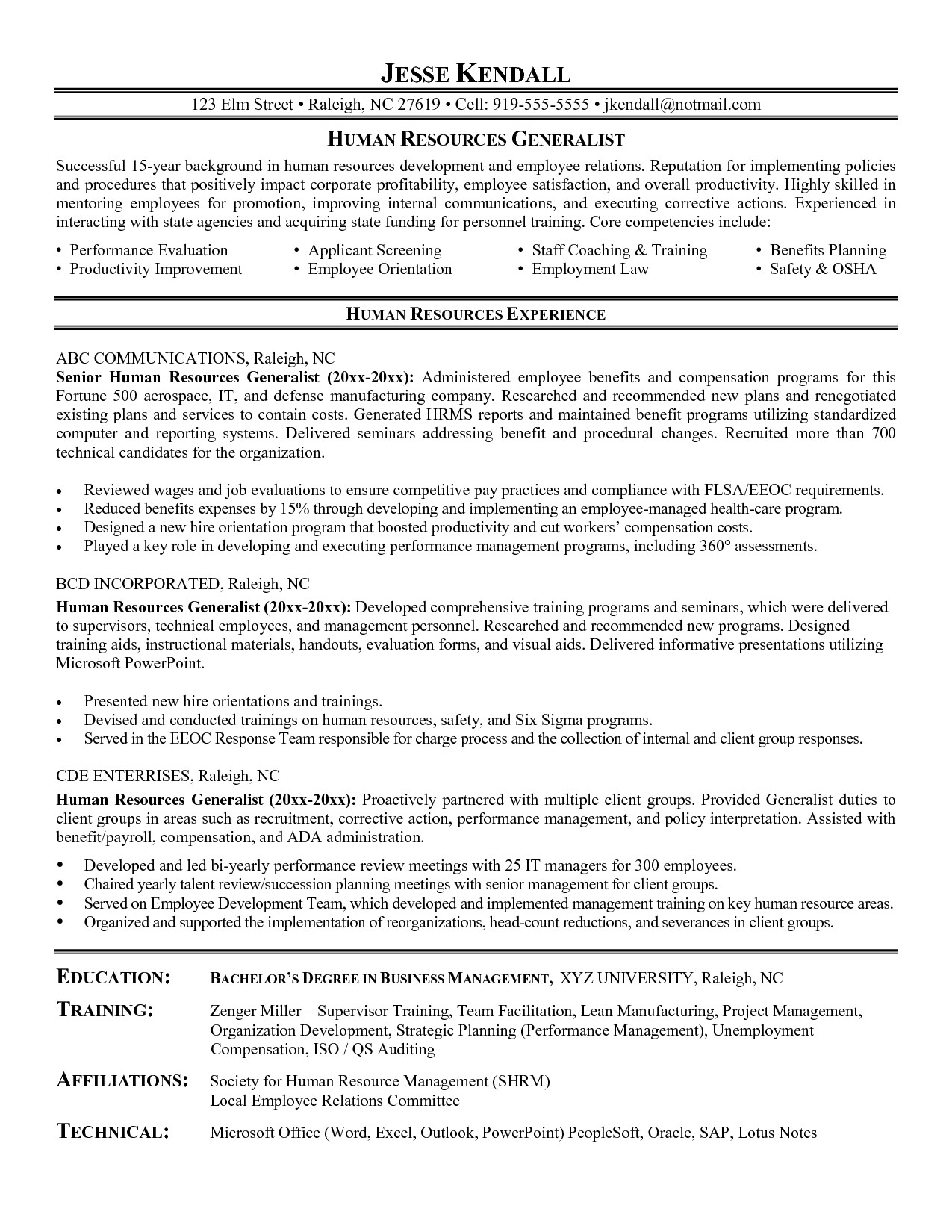 hr manager resume sample india