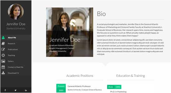 personal website templates