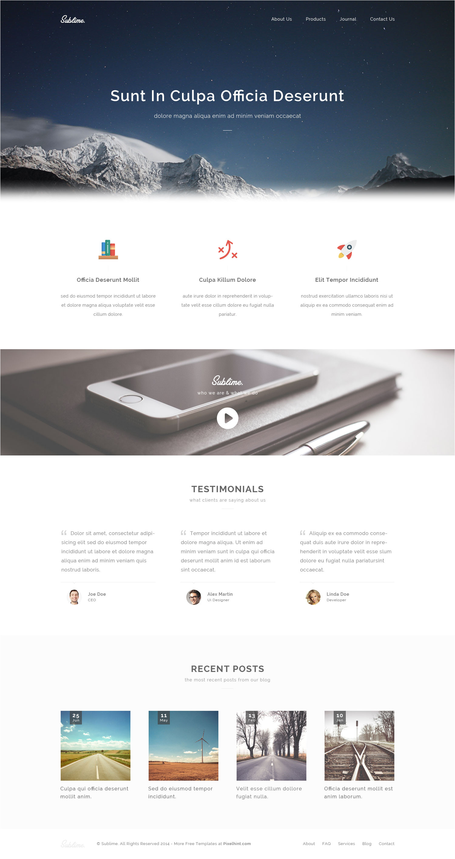 sublime free stunning html5 css3 website template