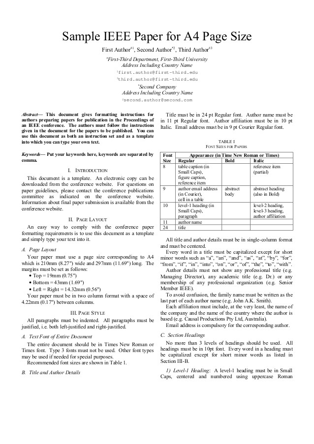 Ieee Paper format Template Download Ieee Paper format