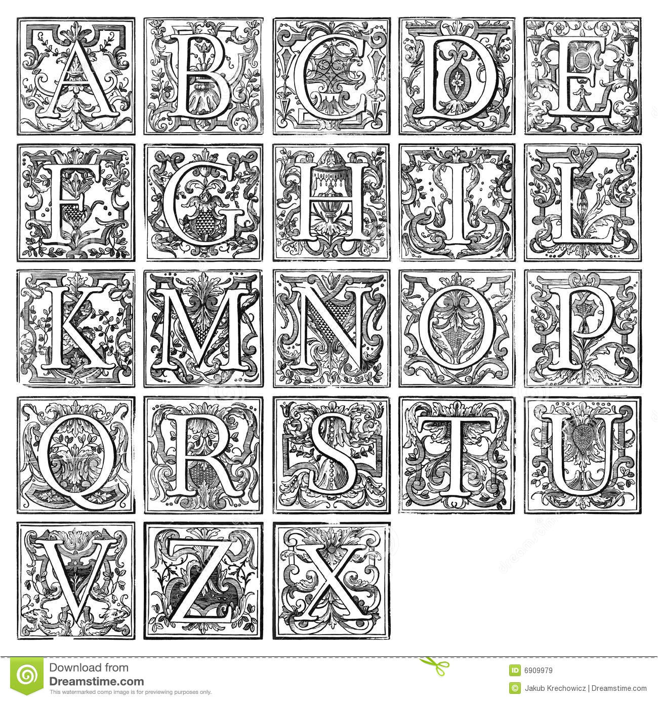 illuminated letters alphabet template